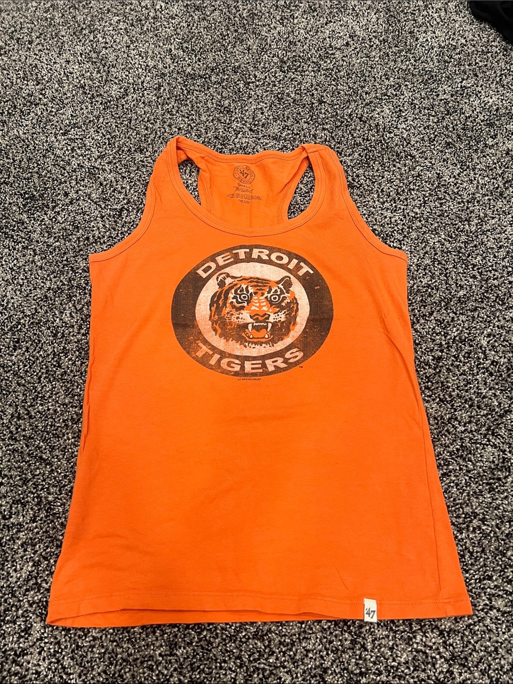 47 Orange Detroit Tigers Graphic Racerback Tank